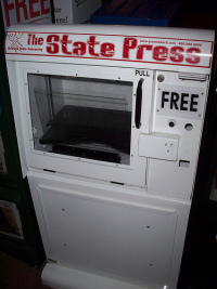 Empty newsstand