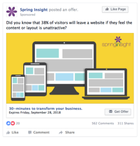 An example of a retargeting campaign ad on Facebook