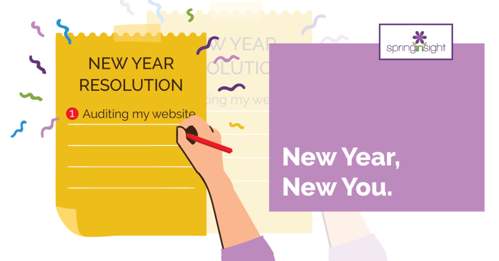 person writing new years resolution list