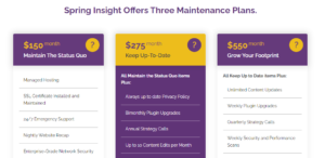 Spring Insight Care Plan Pricing